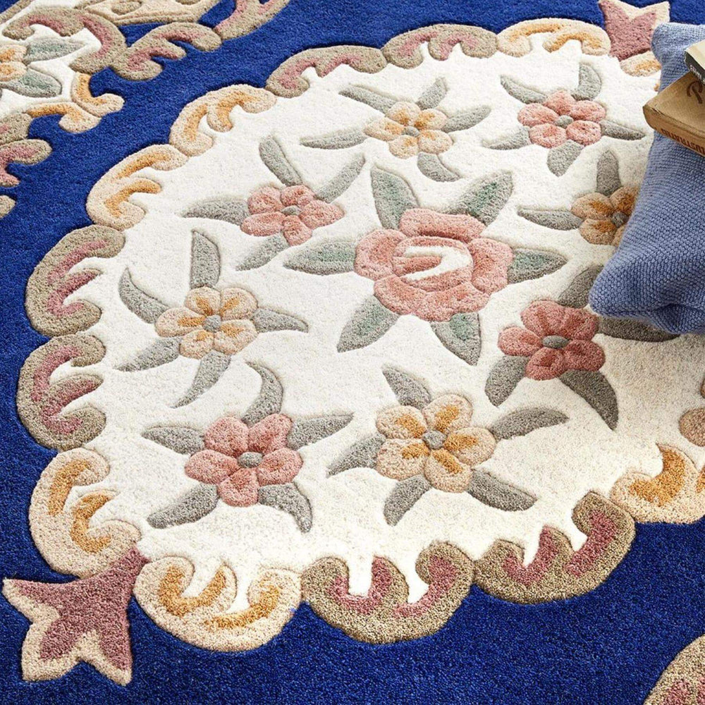 Shensi Navy Medallion Rug The Rugs