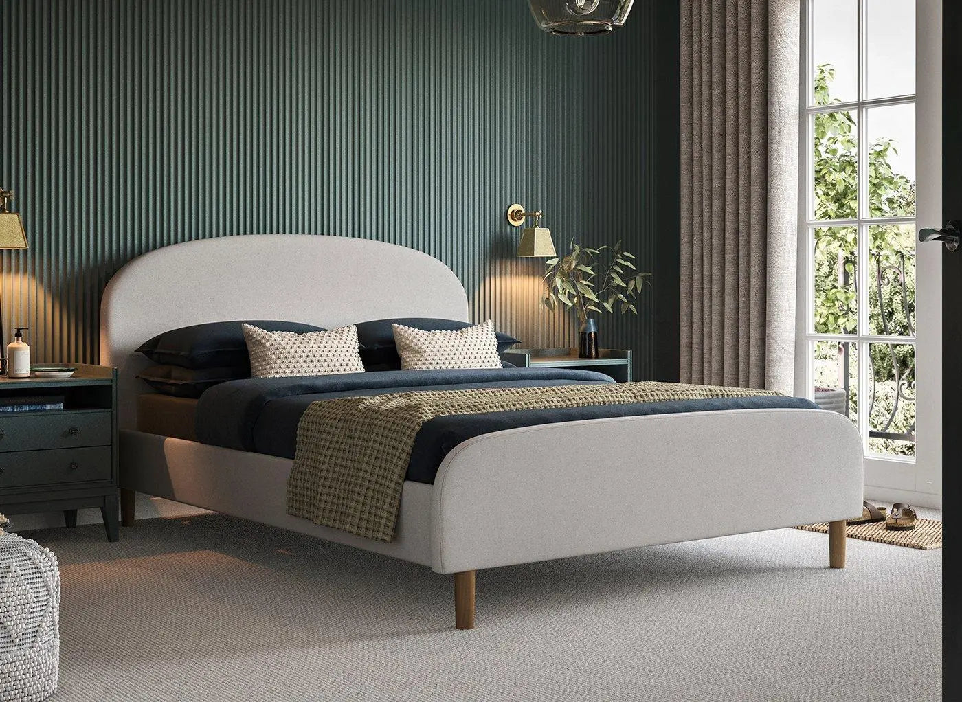 Shilton Upholstered Bed Frame - Grey Dreams