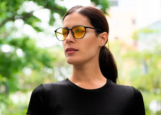 Shiny Black Parker Amber Anti blue light glasses for Men & Women Ocushield