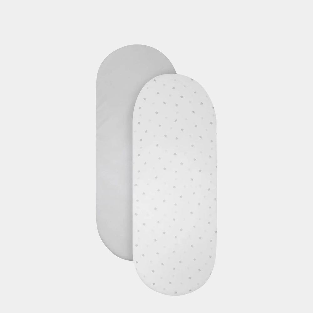 Shnuggle Moses Fitted Sheets - Stars | 2 Pack Shnuggle