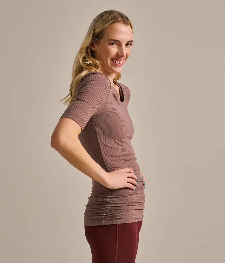 Short Sleeve Rib Top BAM Clothing