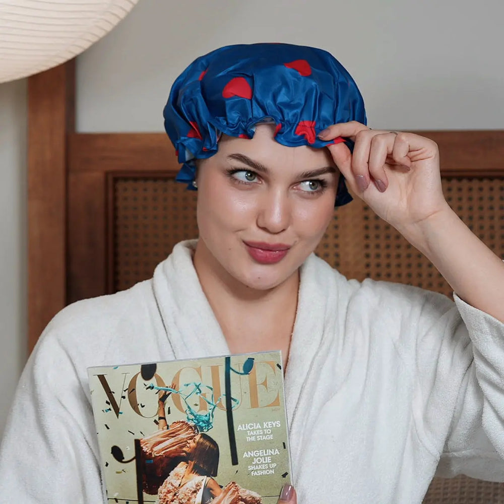 Shower Cap - Loveheart Print SMUG