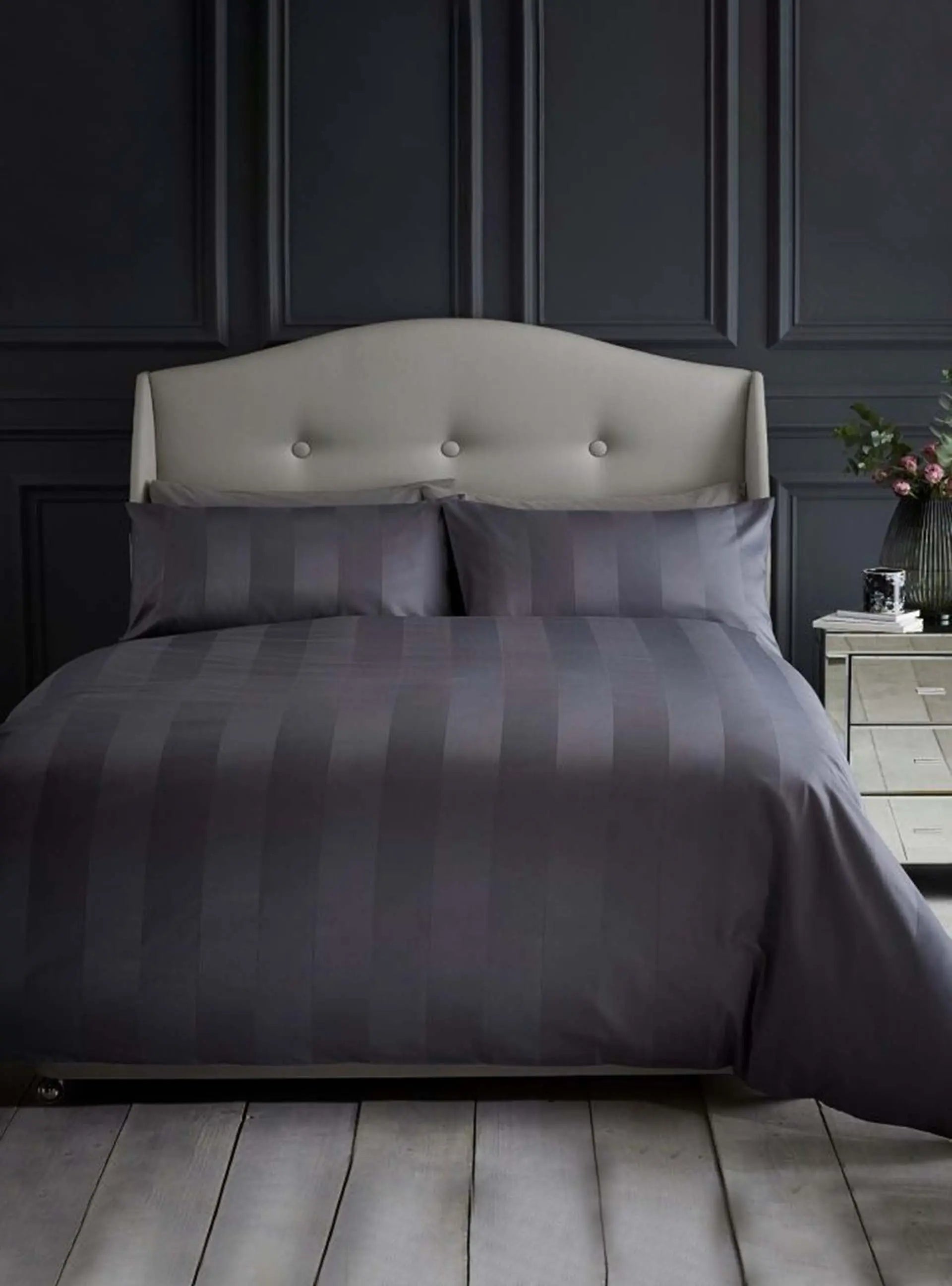 Wide Sateen Stripe Duvet Set