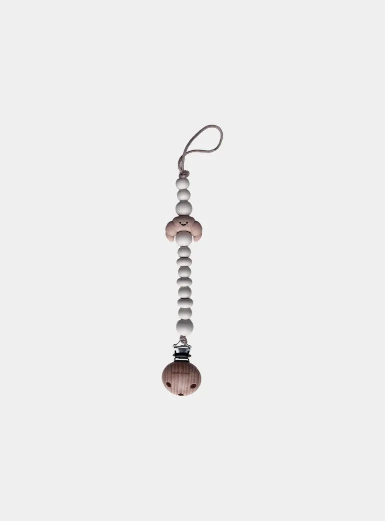 Silicone Pacifier Teething Clip - Croissant - Latte Chewies&more