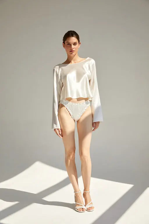 Silk Briefs 'Lelya' White TEYA