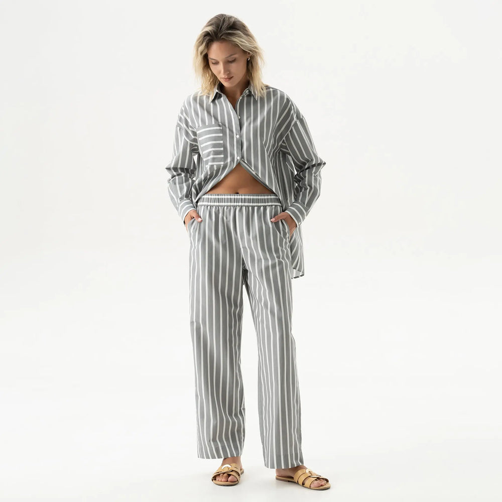 Silk Cotton Pants Quiet Gray NOKAYA