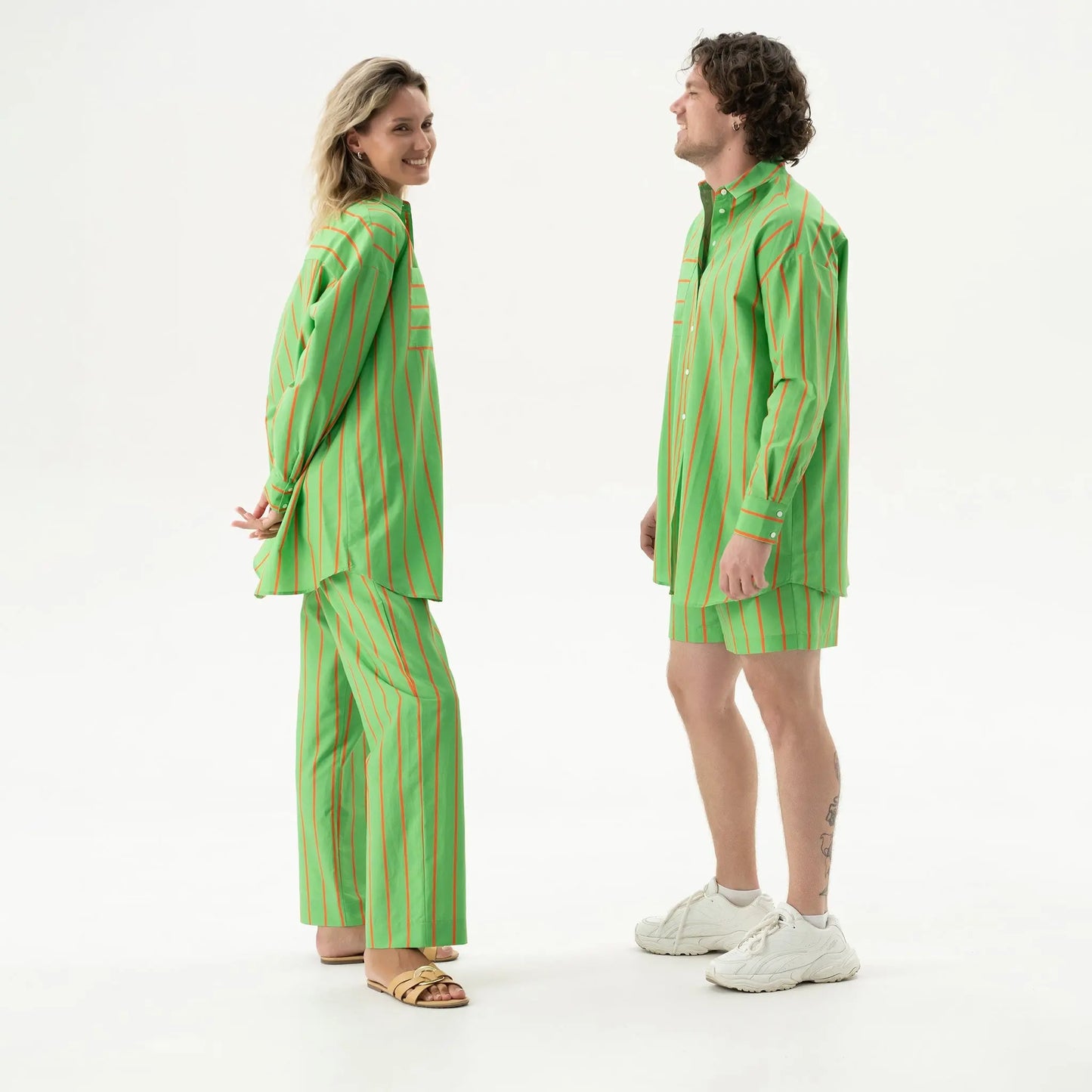 Silk Cotton Pants Retro Green NOKAYA
