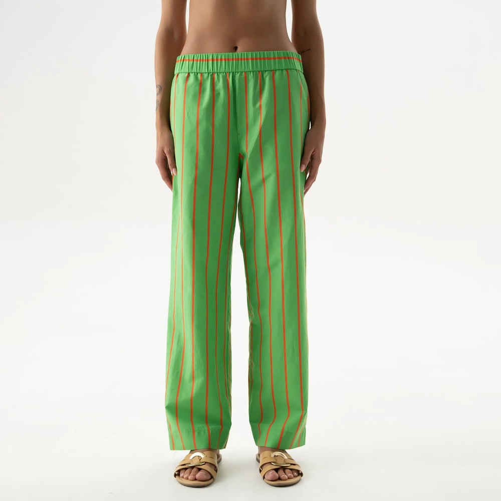 Silk Cotton Pants Retro Green NOKAYA