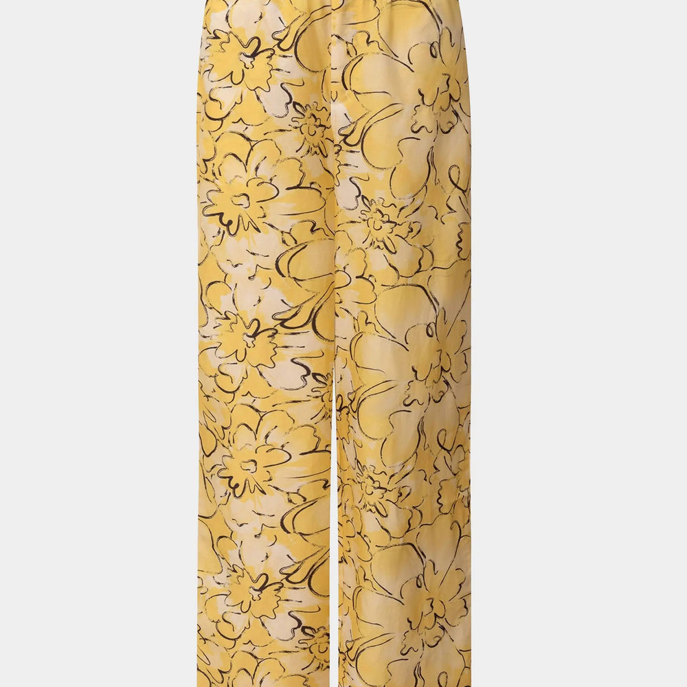 Silk Cotton Pants Yellow Flowers NOKAYA