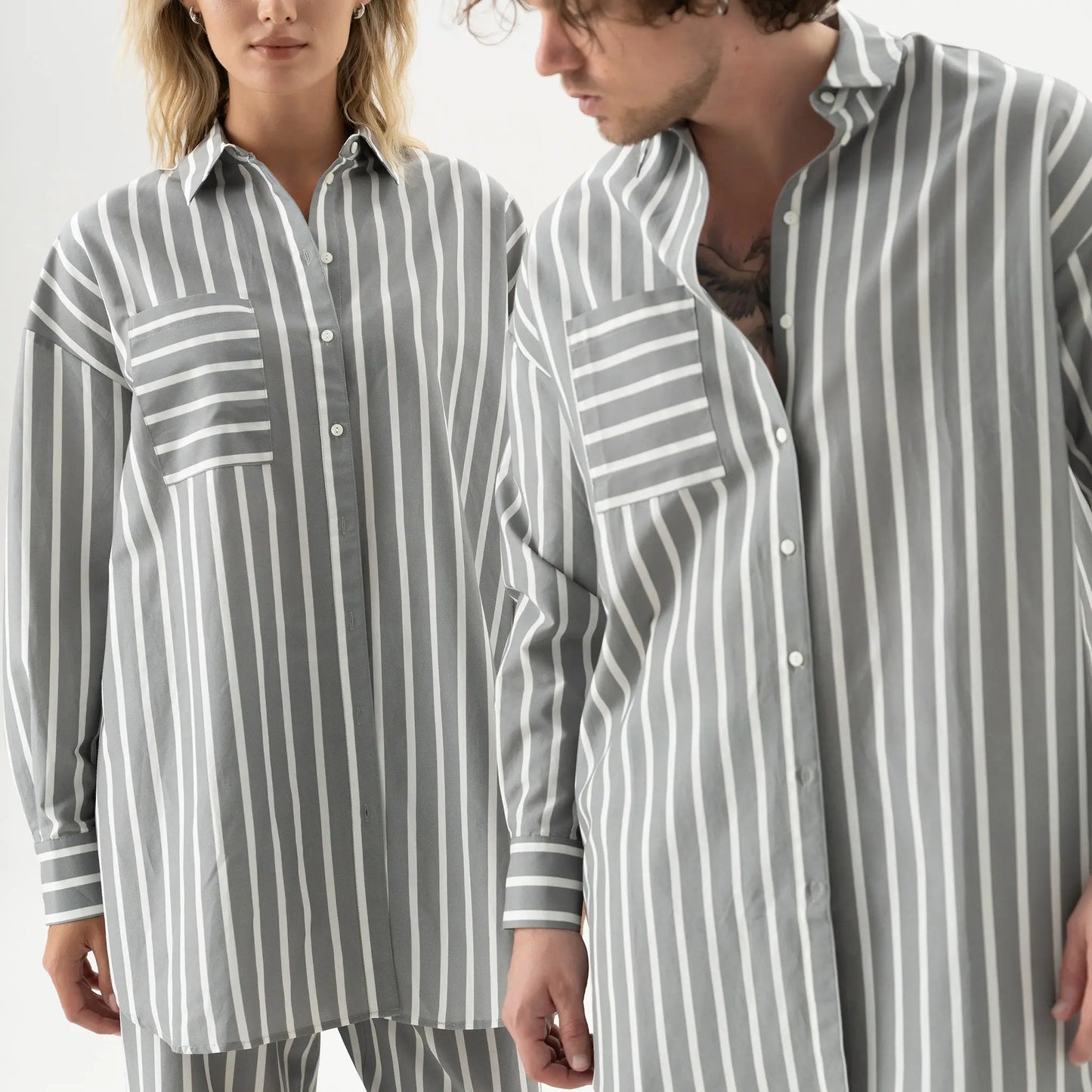 Silk Cotton Shirt Quiet Gray NOKAYA