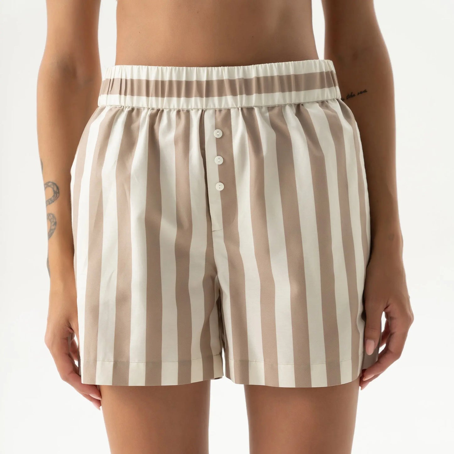 Silk Cotton Shorts Oat Milk NOKAYA