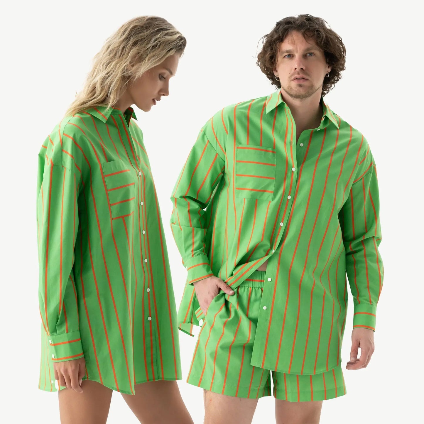 Silk Cotton Shorts Retro Green NOKAYA