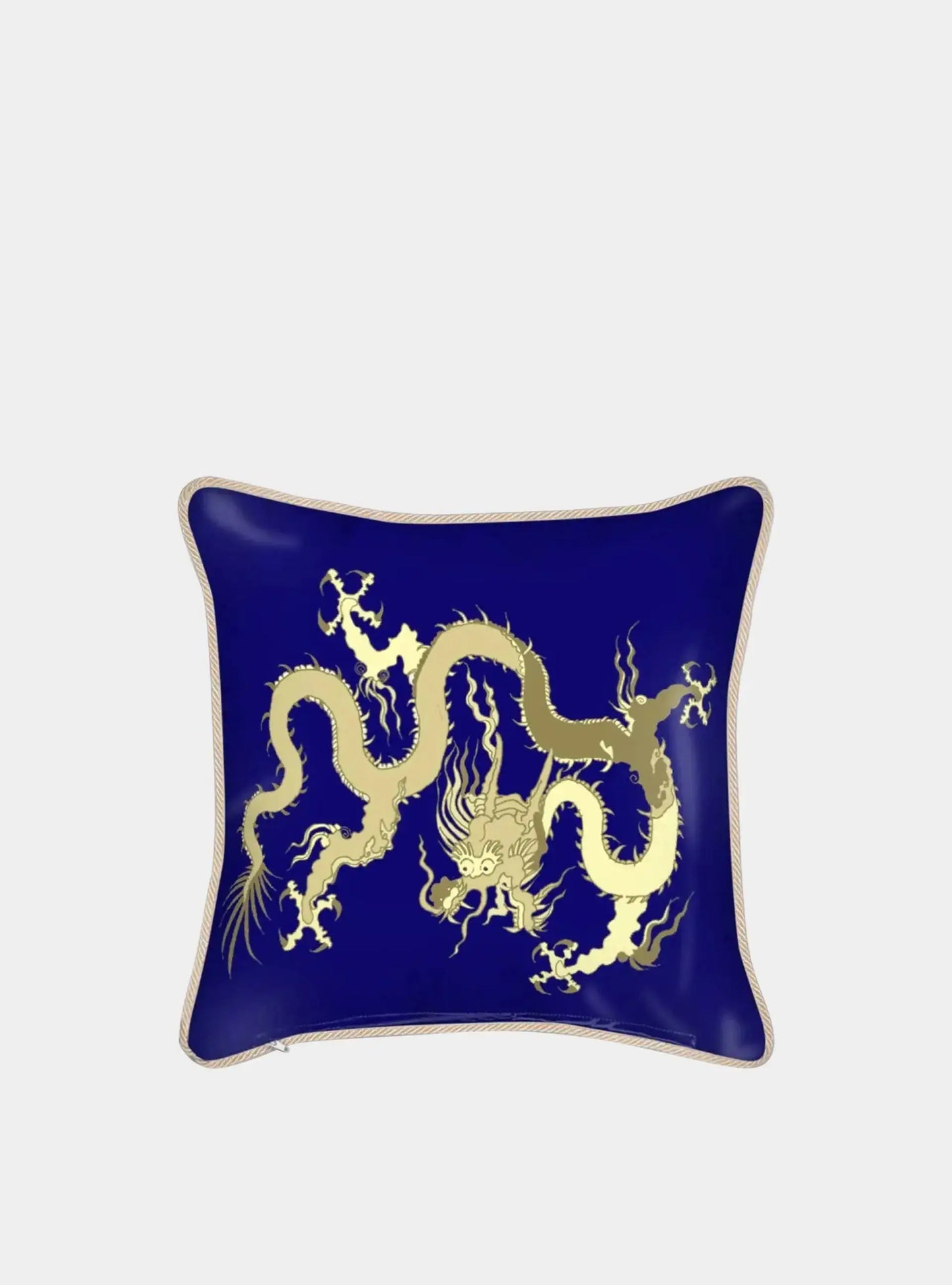 Silk Cushion - Blue with Dragon Long Studio Design