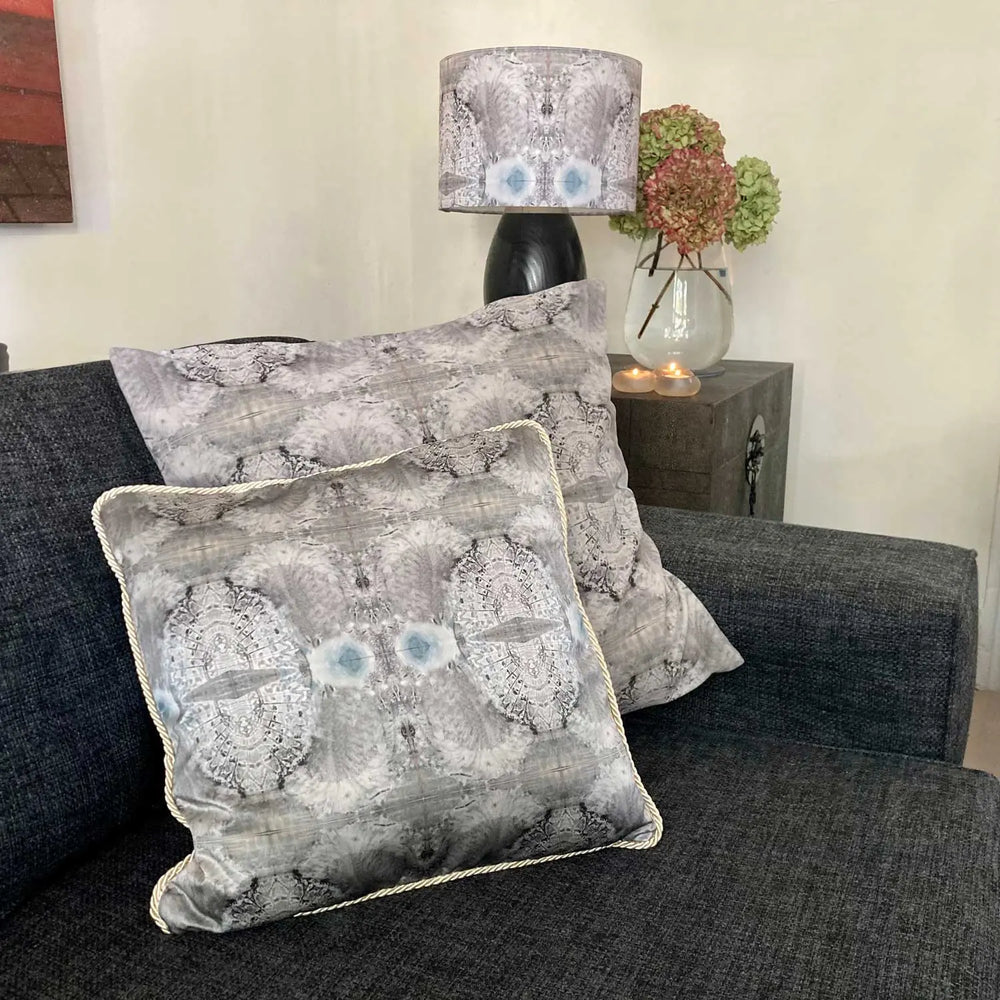 Silk Cushion - Lace Fan Pattern Long Studio Design