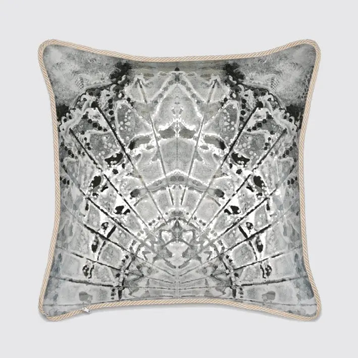 Silk Cushion - White Fan Long Studio Design