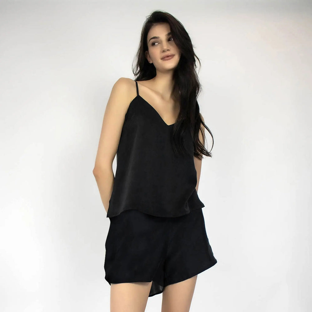 Silk Dreamscape Camisole Black NOKAYA