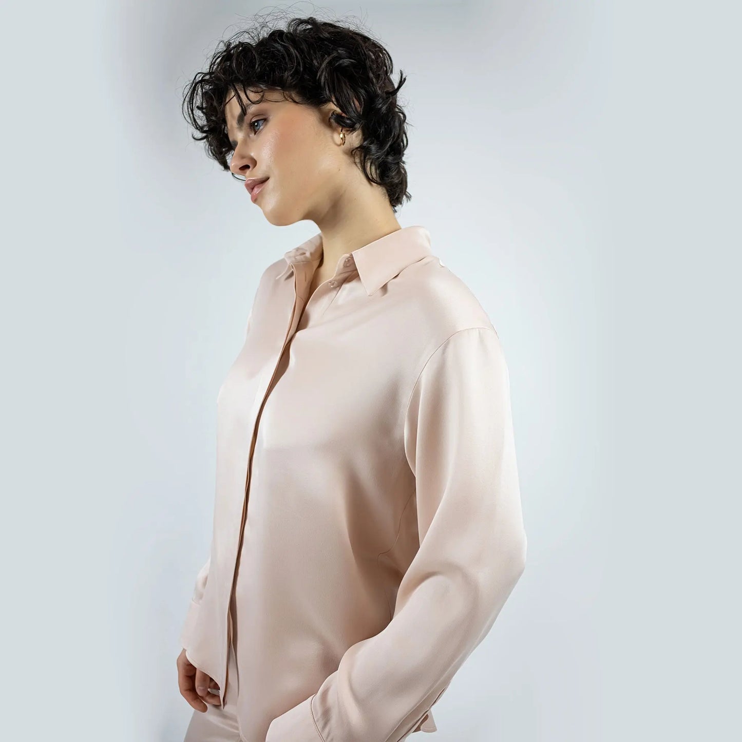 Silk Dreamscape Shirt Transcendent Pink NOKAYA