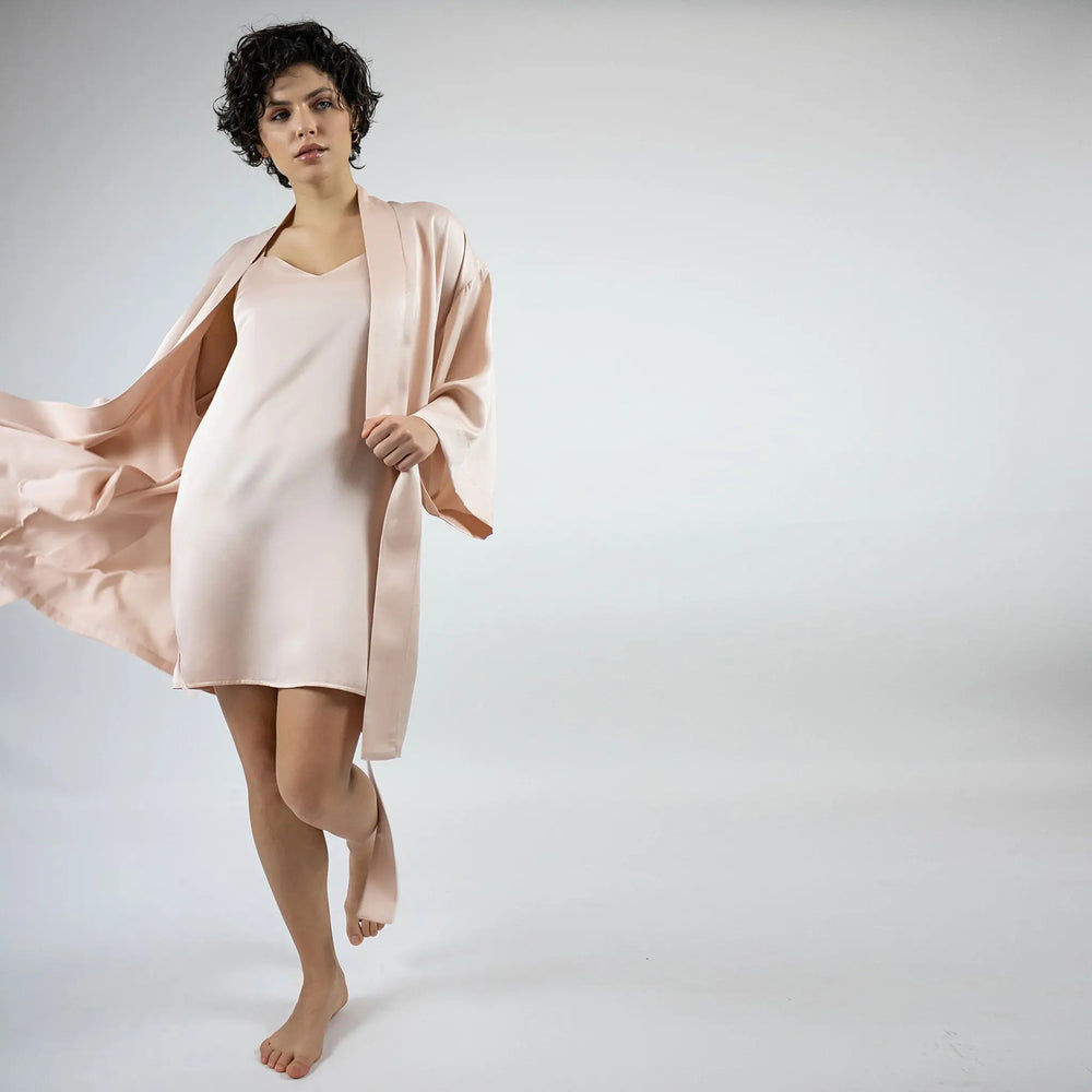 Silk Dreamscape Slip Dress Transcendent Pink NOKAYA