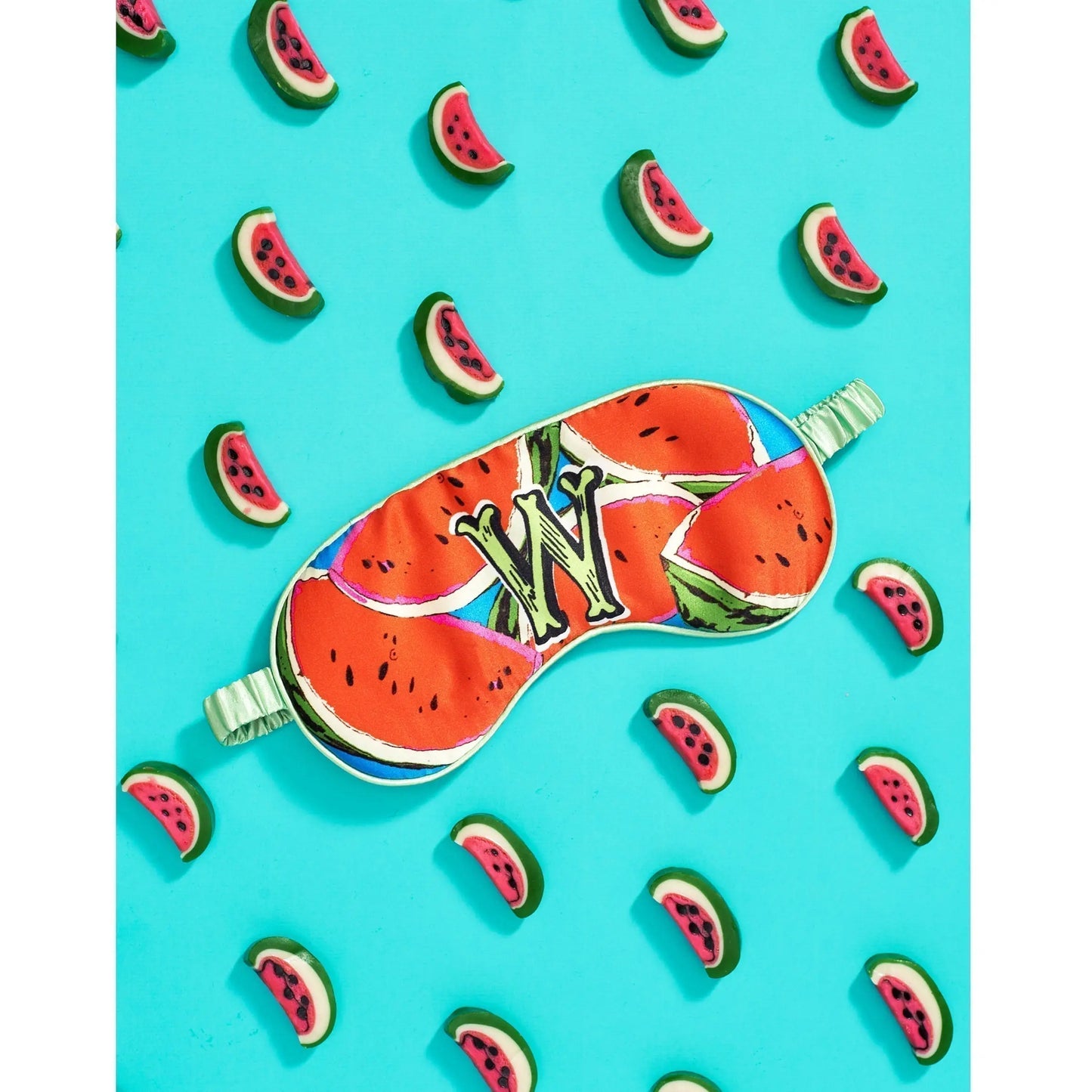 Silk Eye Mask / "W for Watermelon" Jessica Russell Flint