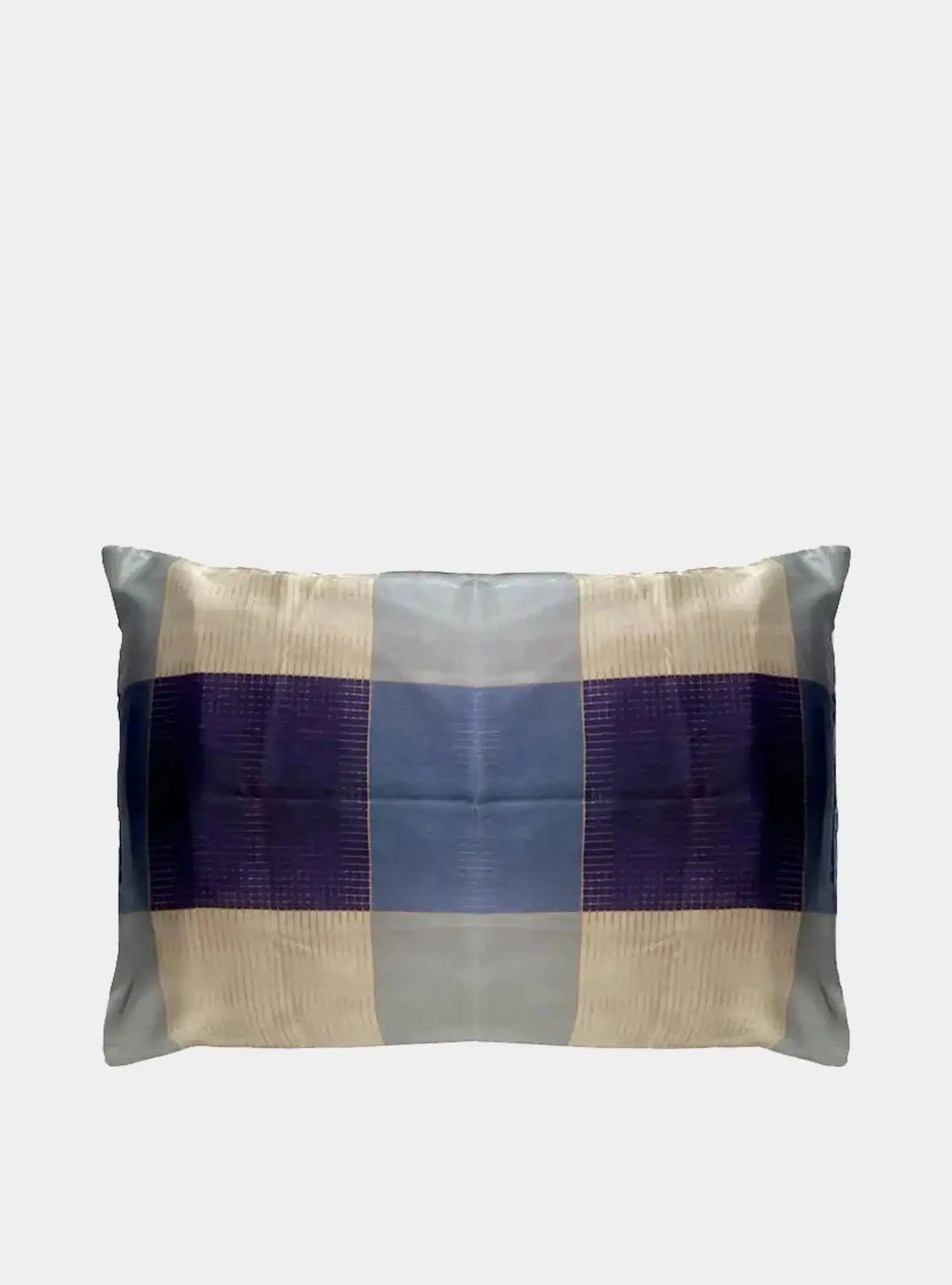 Silk Pillowcase - Blue Gingham Long Studio Design