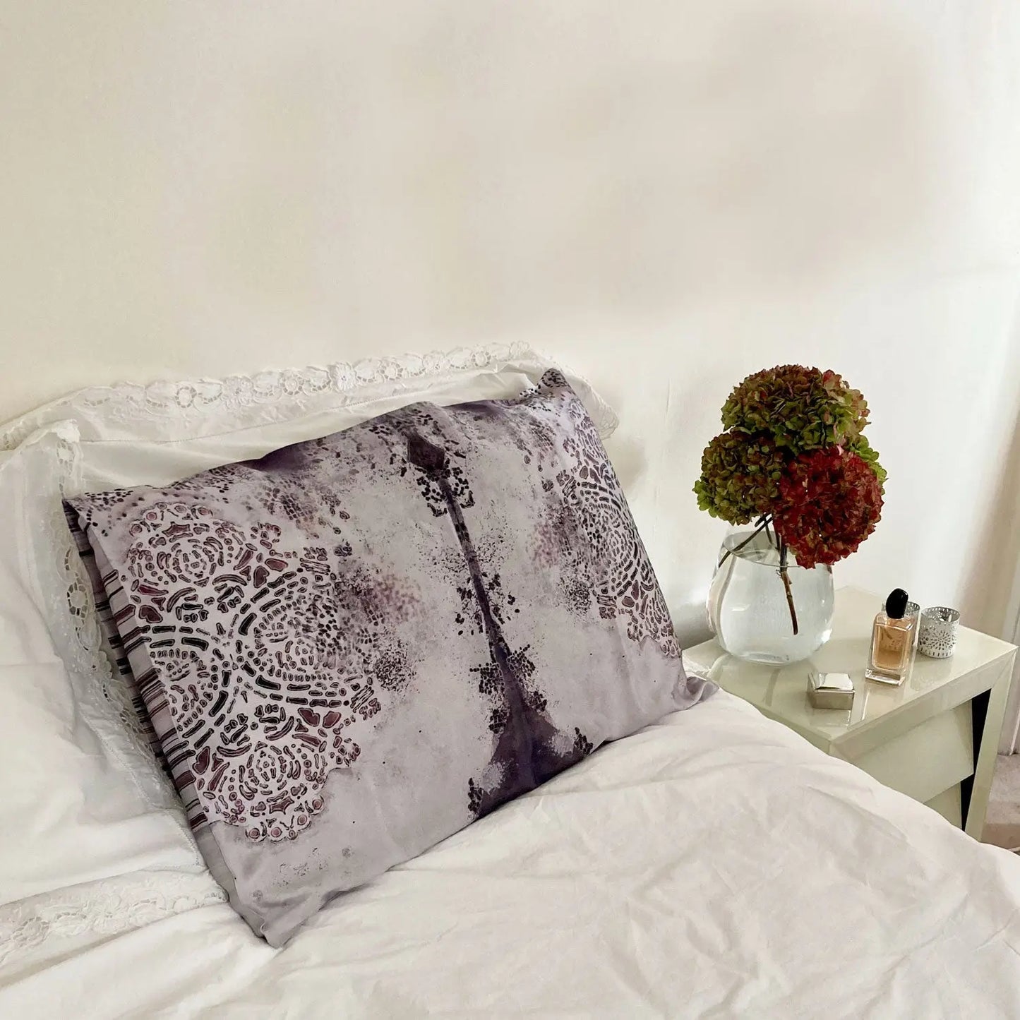 Silk Pillowcase - Burano Purple Grey Long Studio Design