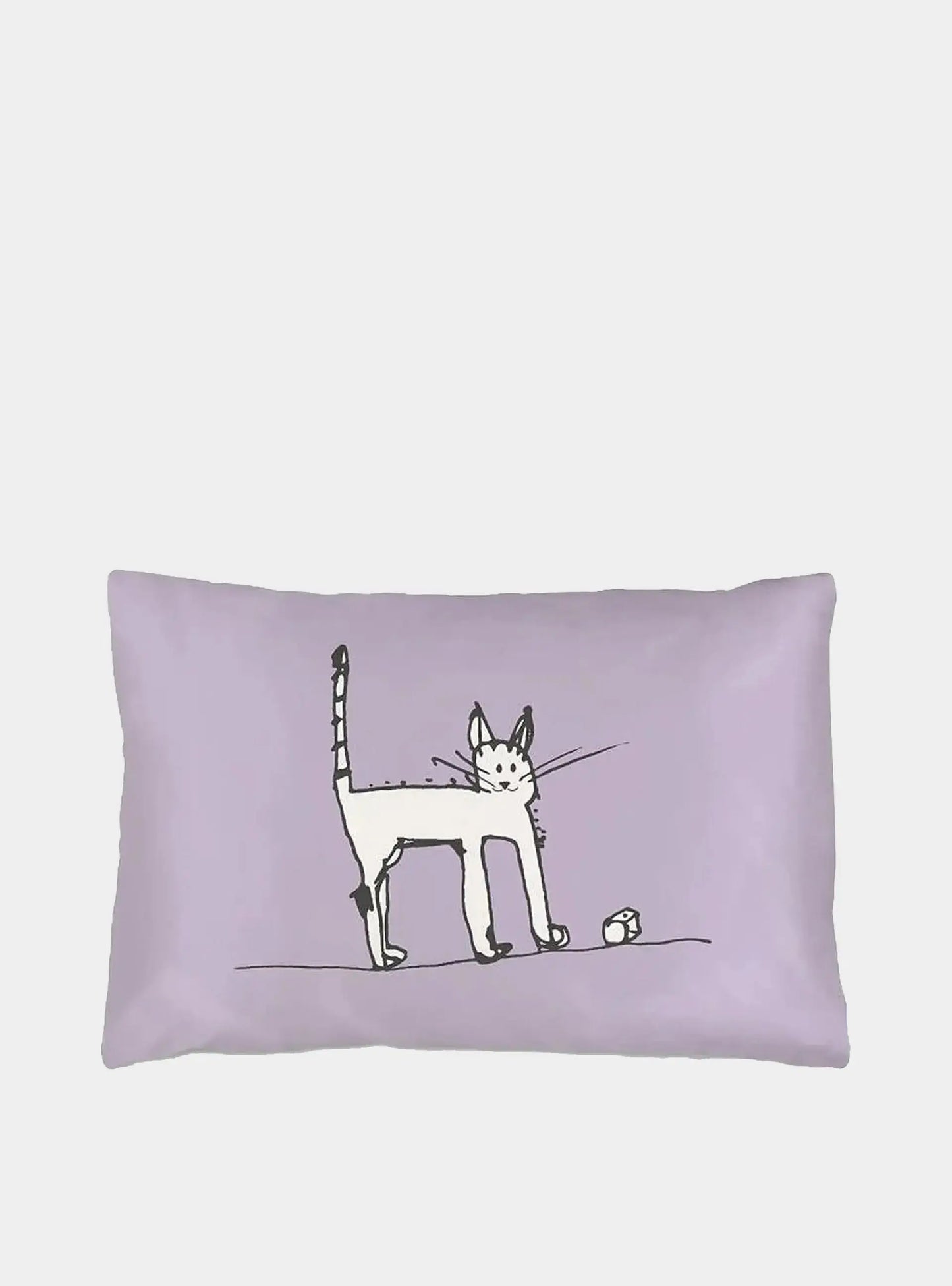 Silk Pillowcase For Children - Nills Cat With Dice Long Studio Design