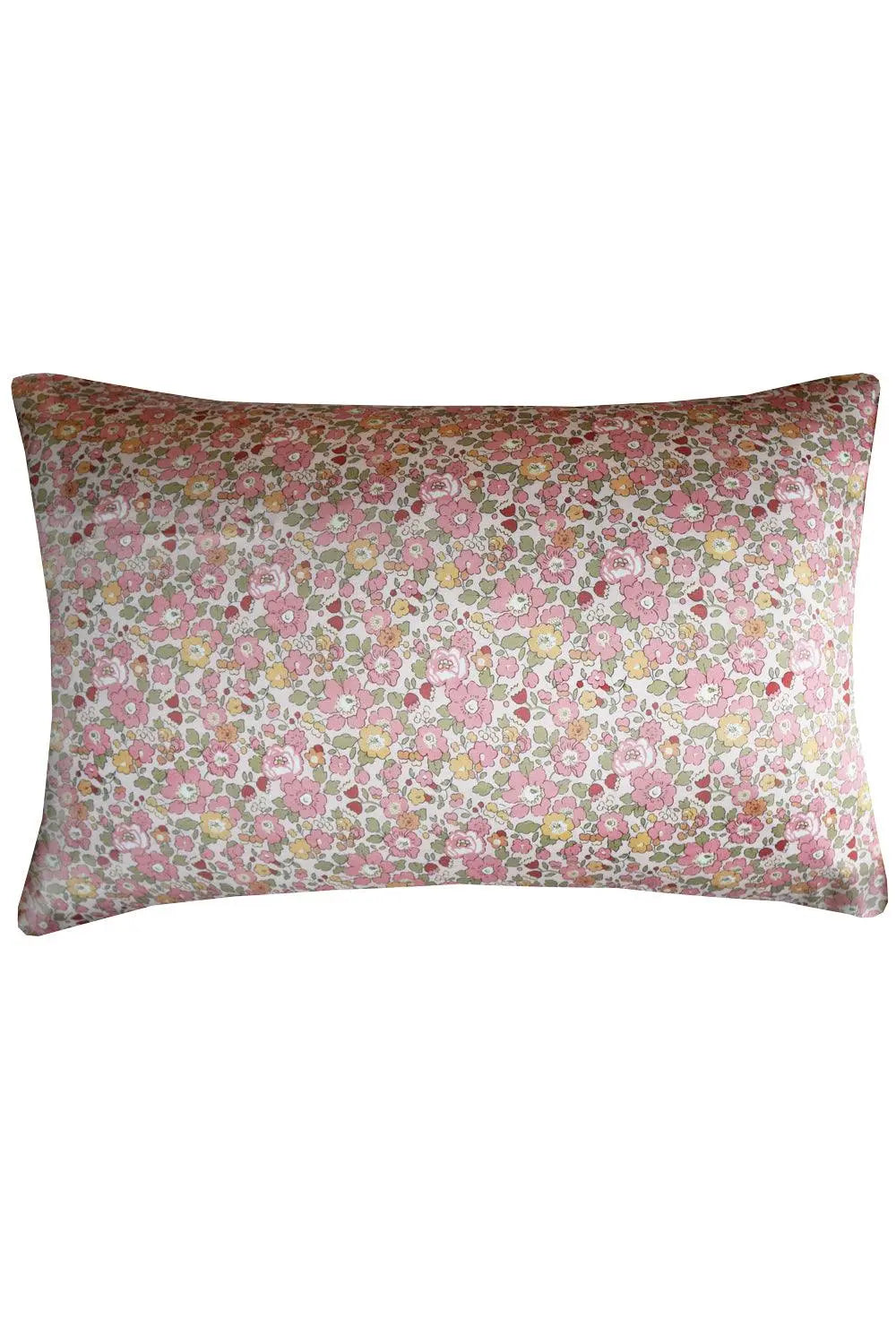 Silk Pillowcase Made With Liberty Fabric BETSY FIELD DUSKY PINK Coco & Wolf