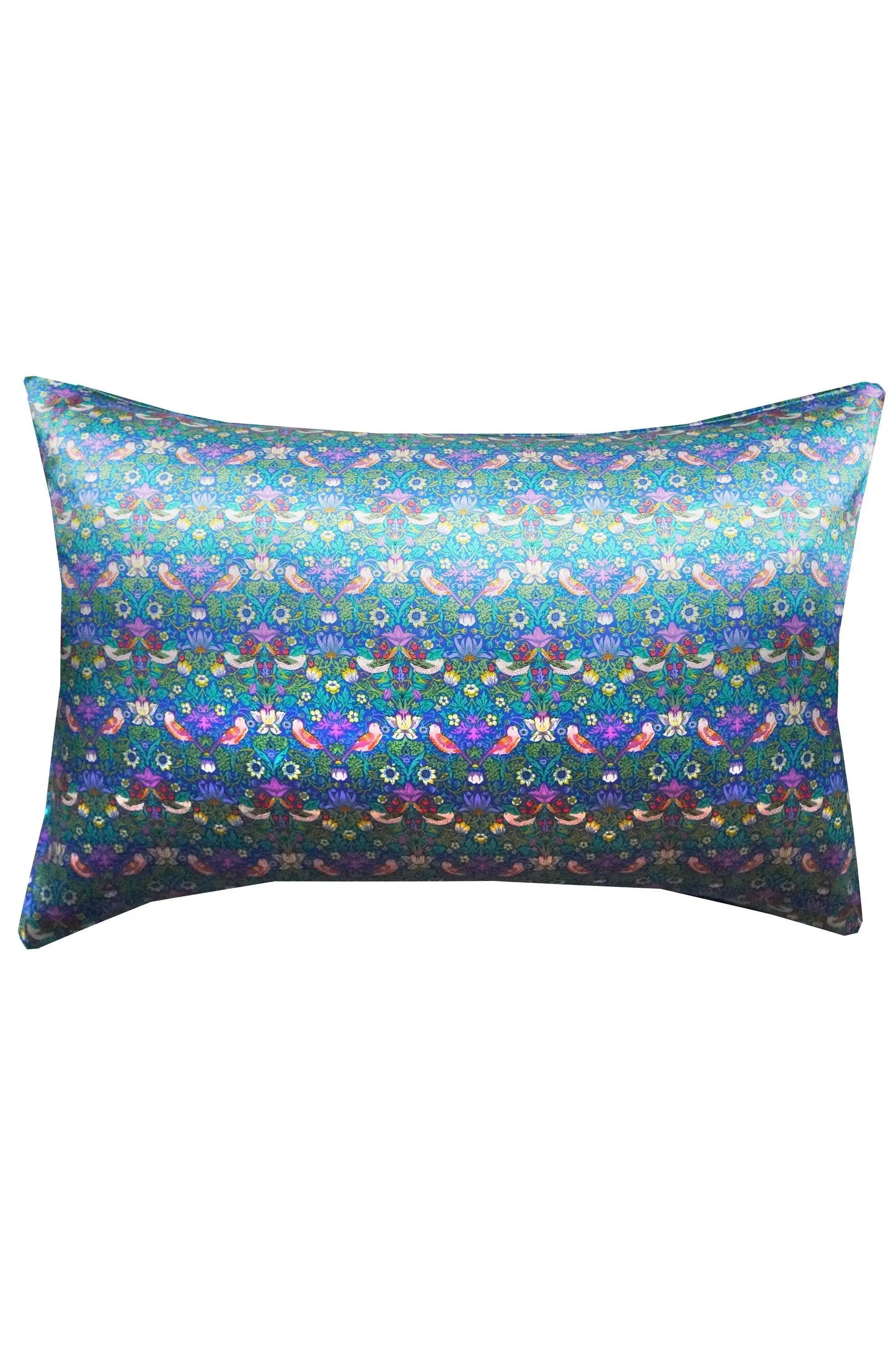 Silk Pillowcase Made With Liberty Fabric STRAWBERRY THIEF GREEN Coco & Wolf