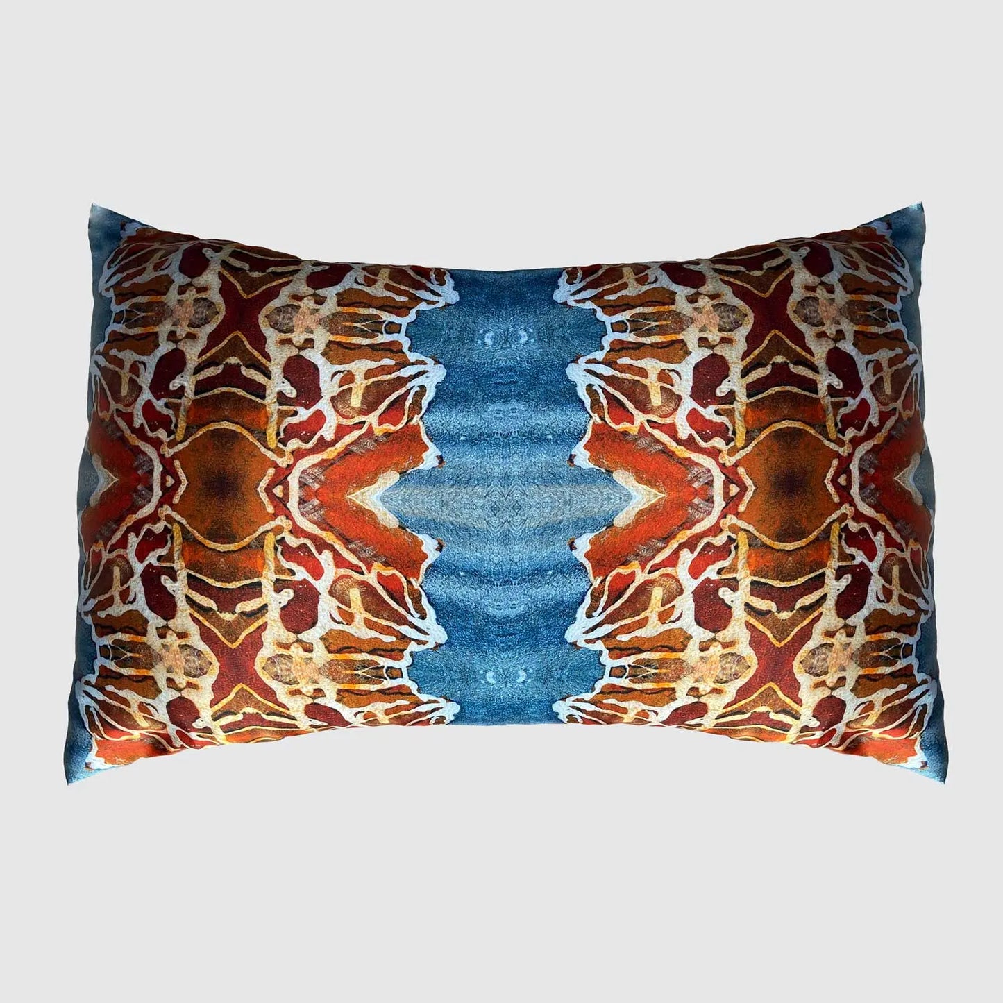 Silk Pillowcase - Orange And Blue Long Studio Design