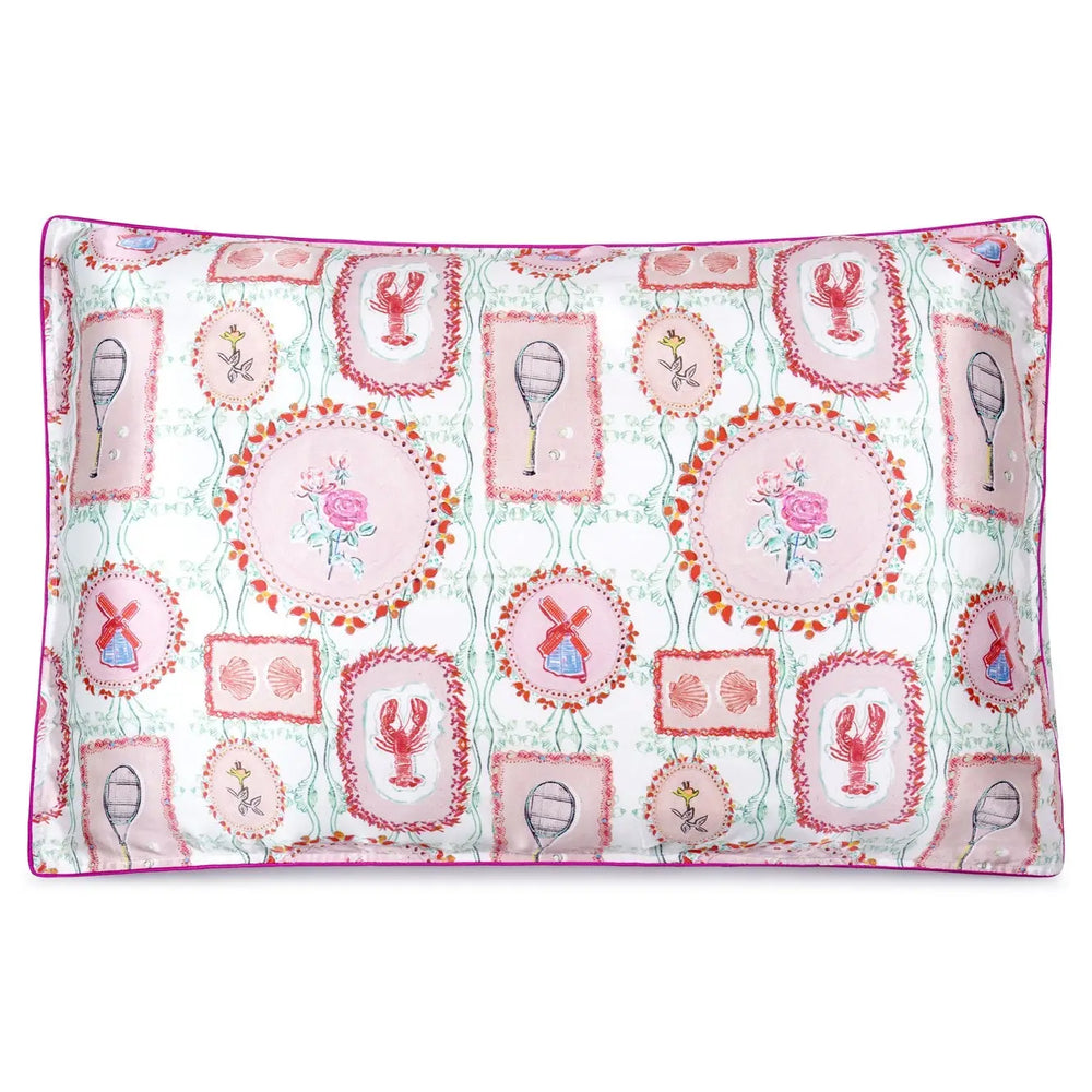 Silk Pillowcase / "The Hamptons" Jessica Russell Flint