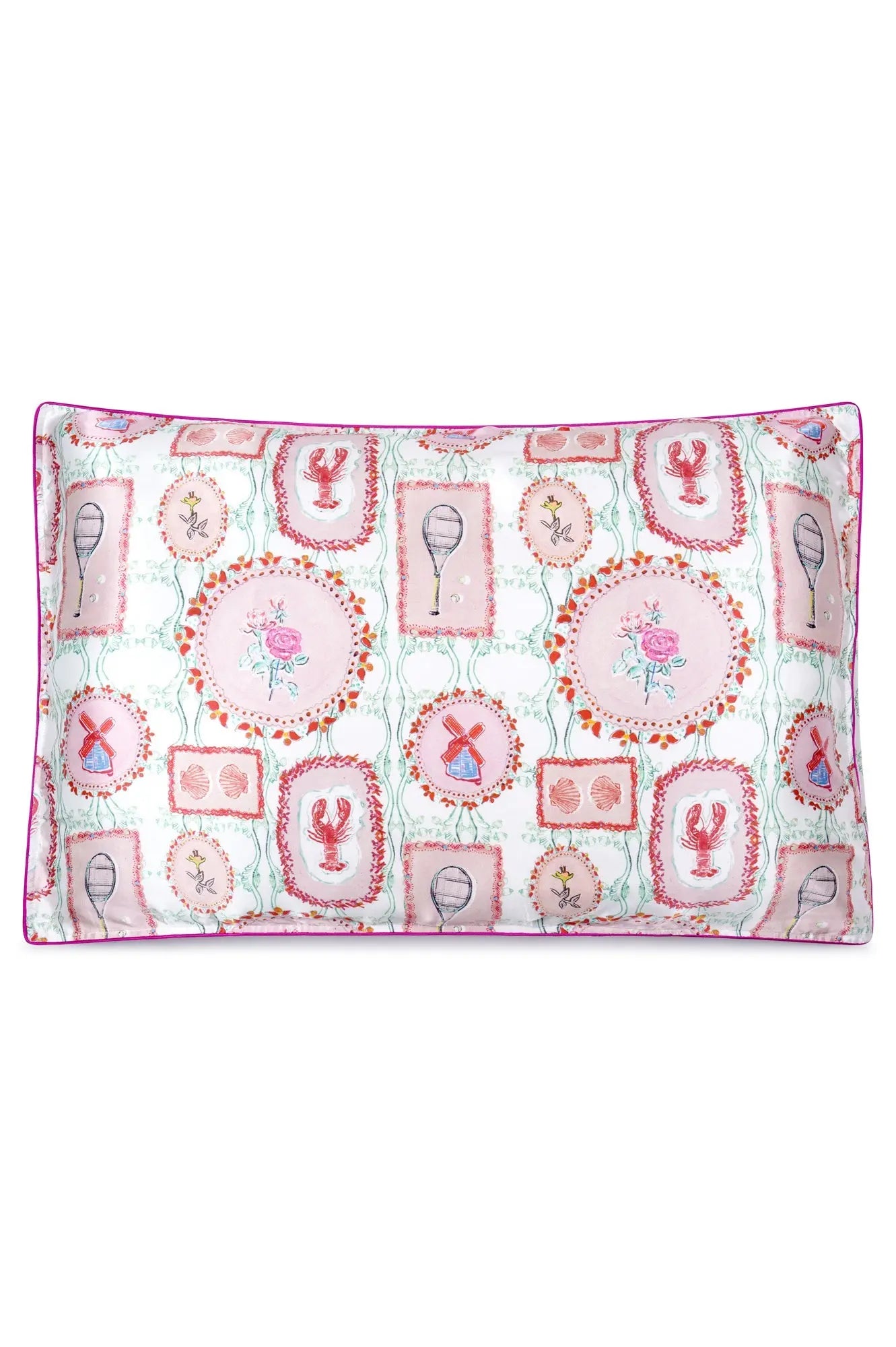 Silk Pillowcase / "The Hamptons" Jessica Russell Flint