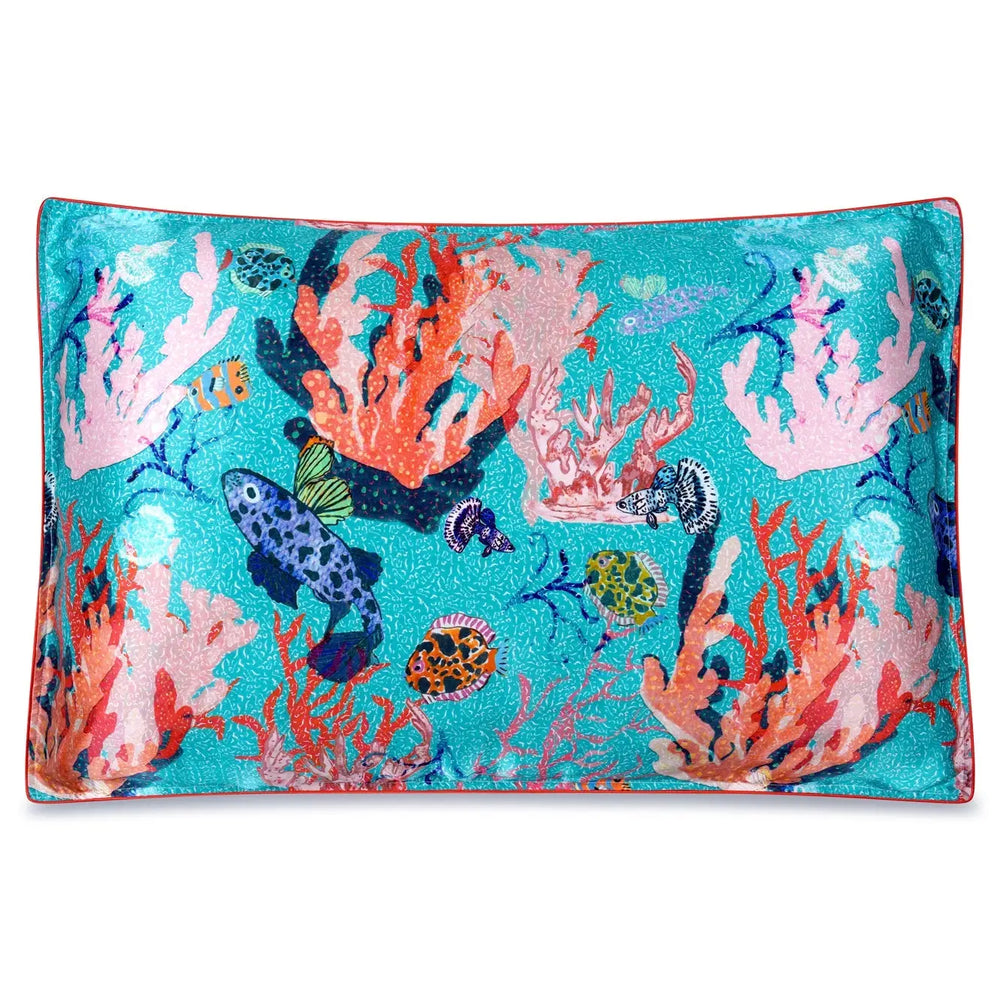 Silk Pillowcase / "Underwater Coral" Jessica Russell Flint