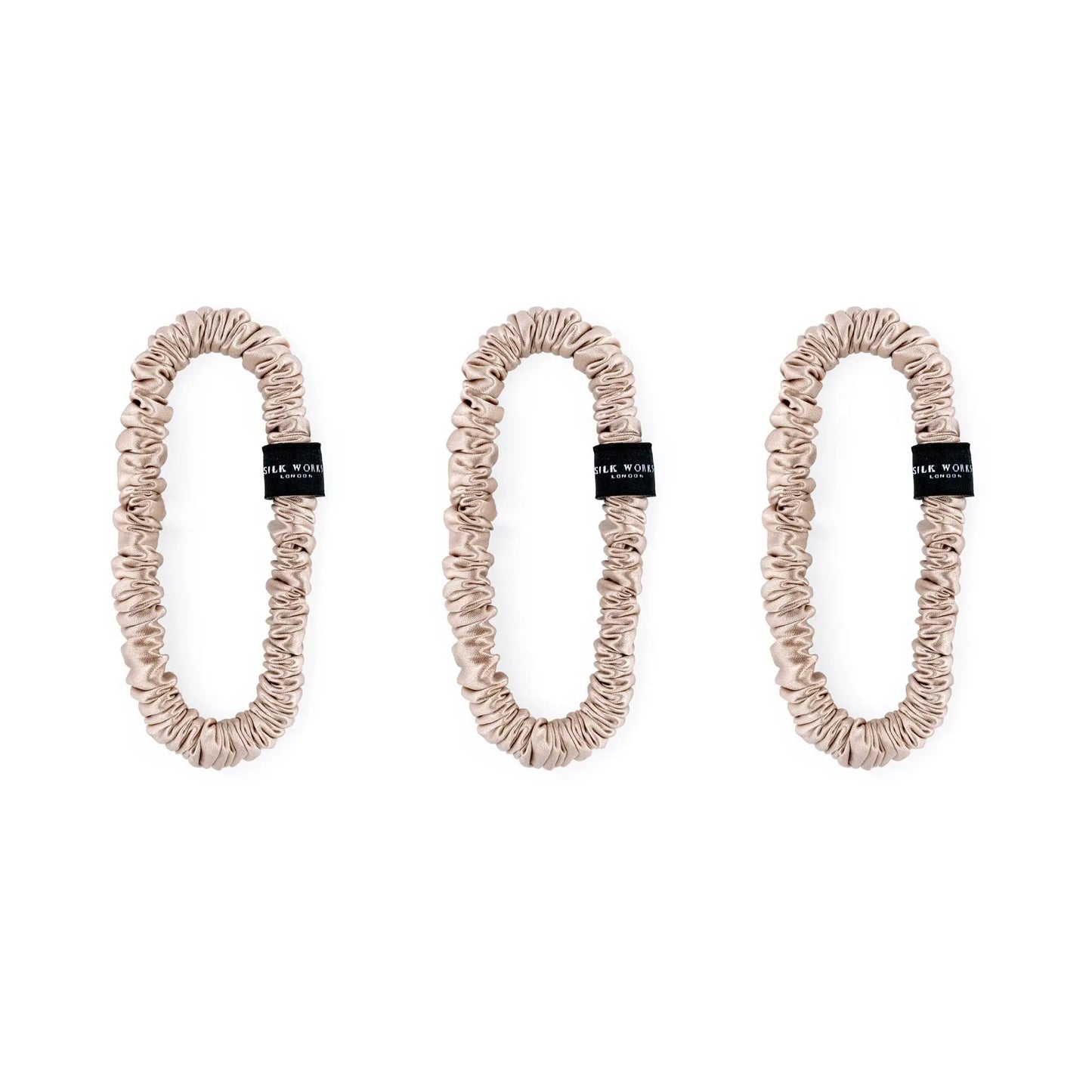 Silk Skinny Scrunchies Pack of 3 Silk Works London