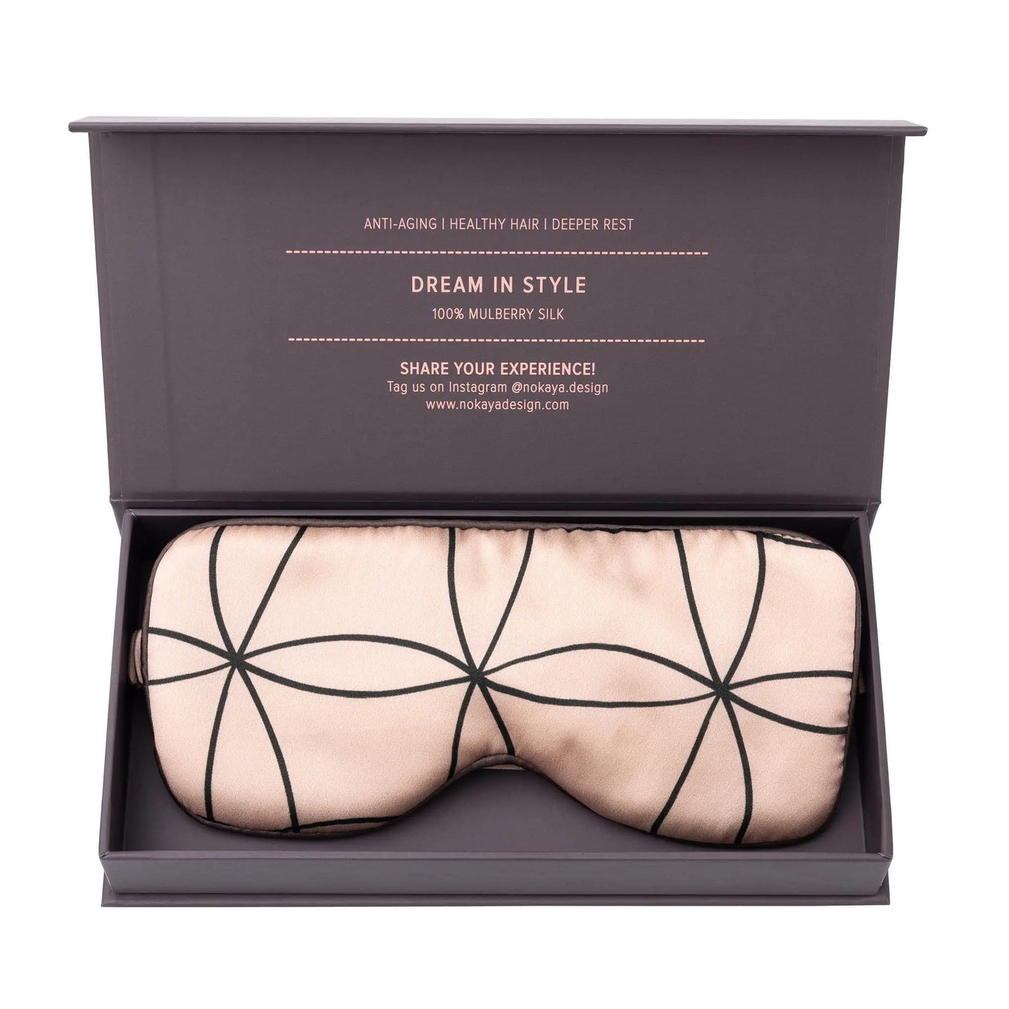 Silk Sleep Mask Pink Neo Geo NOKAYA