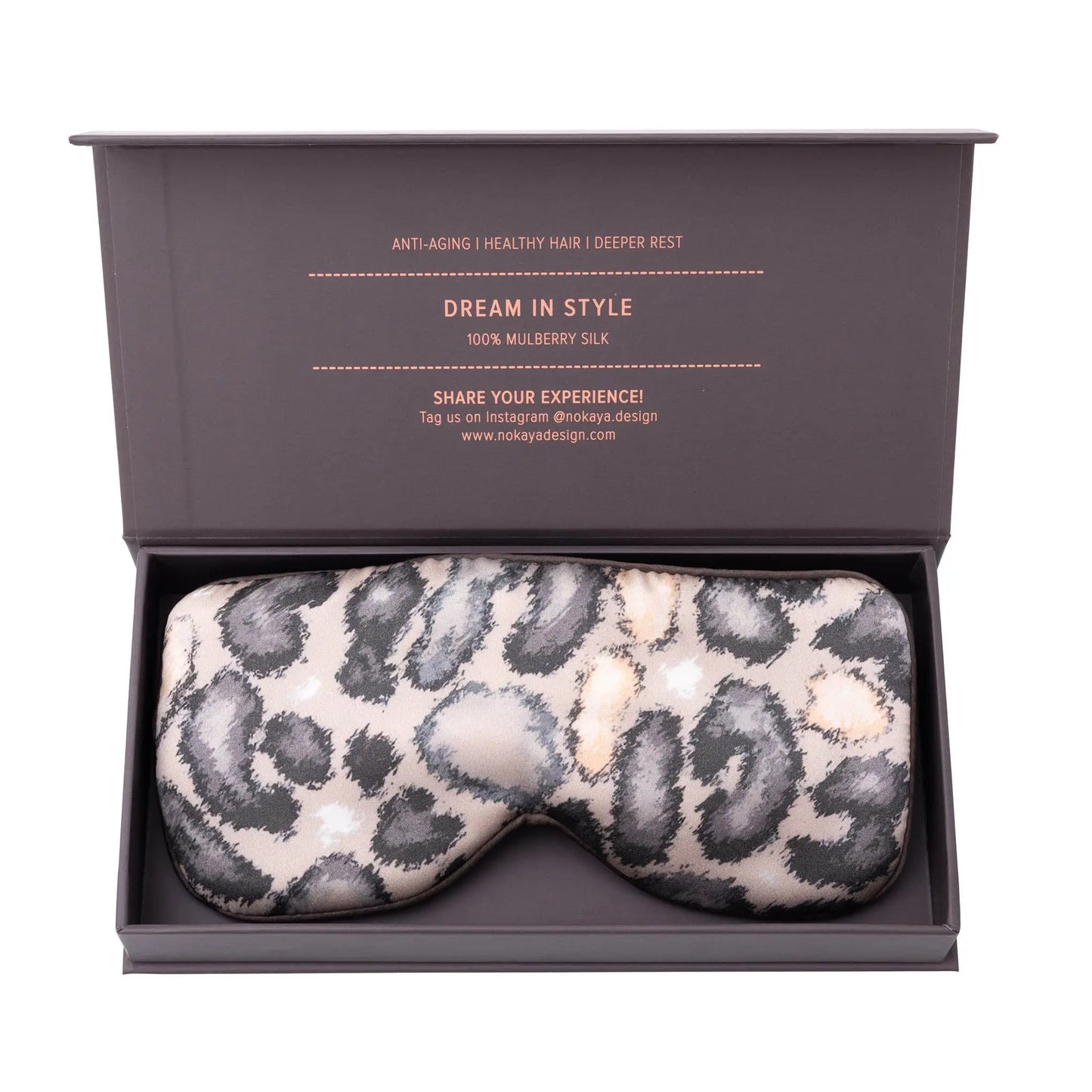 Silk Sleep Mask Snow Leopard NOKAYA