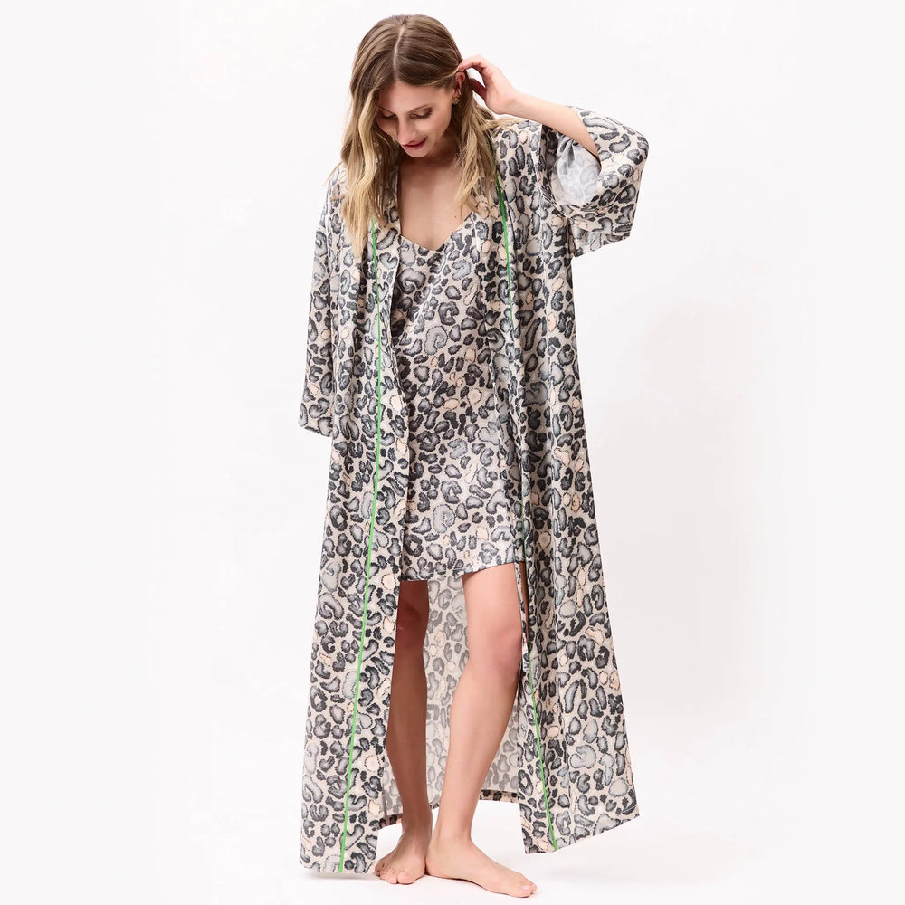 Silk Slip Dress Animal Print NOKAYA