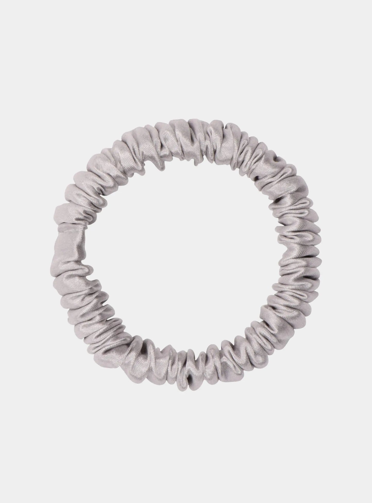 Silver Silk Scrunchie - Skinny DREAMSILK