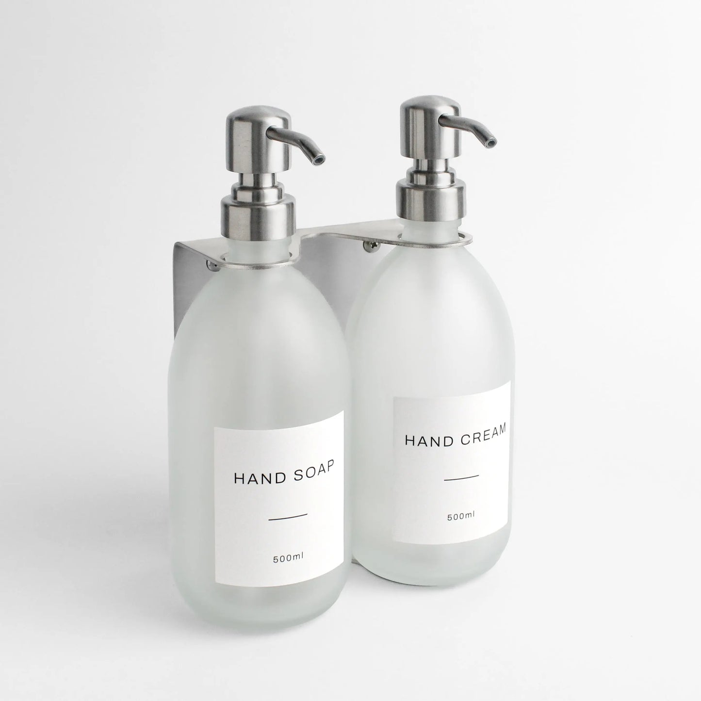 Silver Wall Bracket & Frosted White Glass Dispenser Set Namie Home