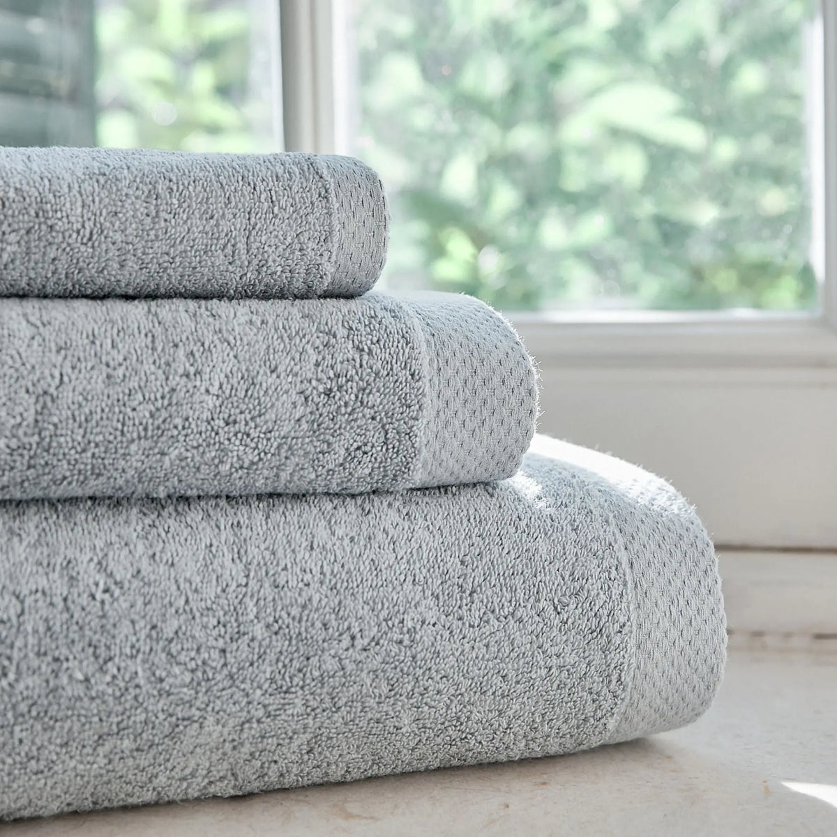 Silver grey Luxus Bath Towels Torres Novas UK