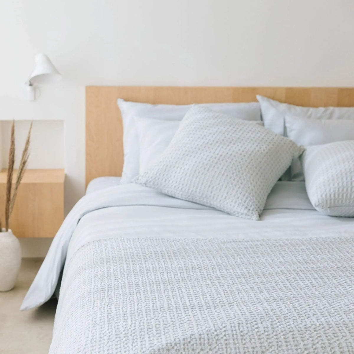 Silver grey Santa Luzia Waffle Bedspreads Torres Novas UK