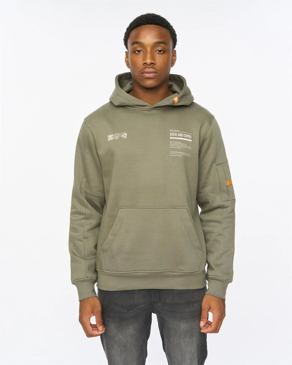 Skullmatic Hoodie Dark Olive Duck and Cover
