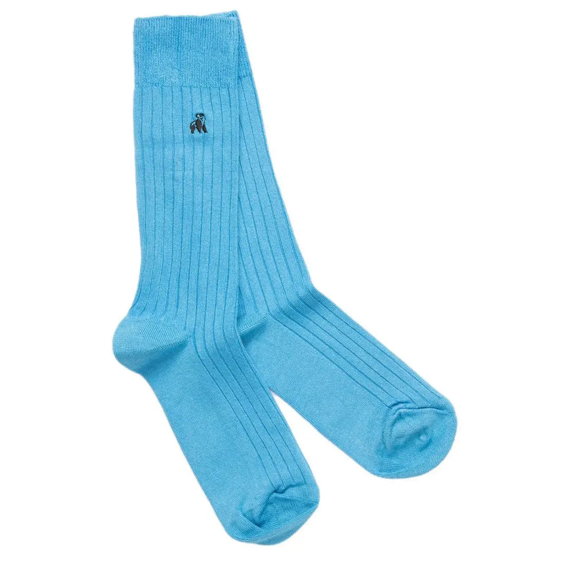 Sky Blue Bamboo Socks (Comfort Cuff) Swole Panda