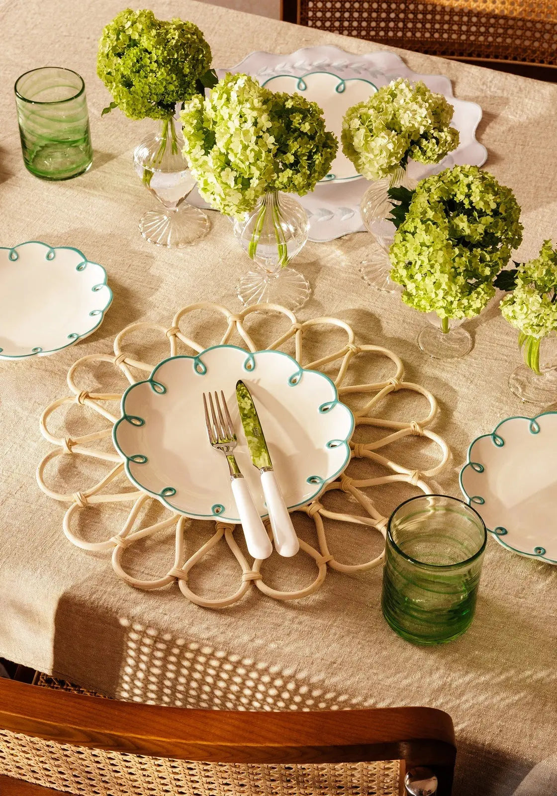 Sky Blue Scalloped Side Plates - Set of 4 Casa by Josephine Jenno