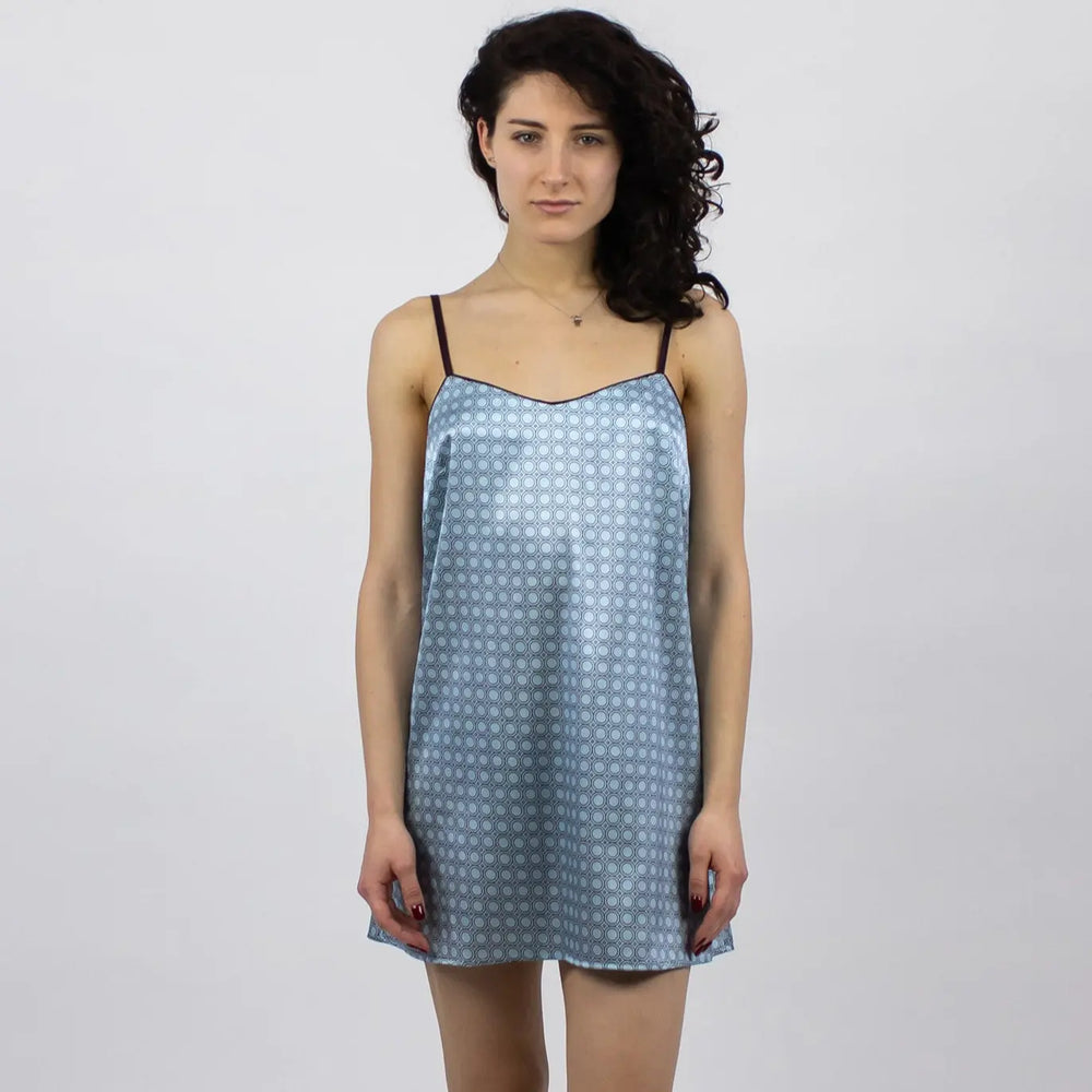 Sky-blue Silk Slip Dress The Lady NOKAYA