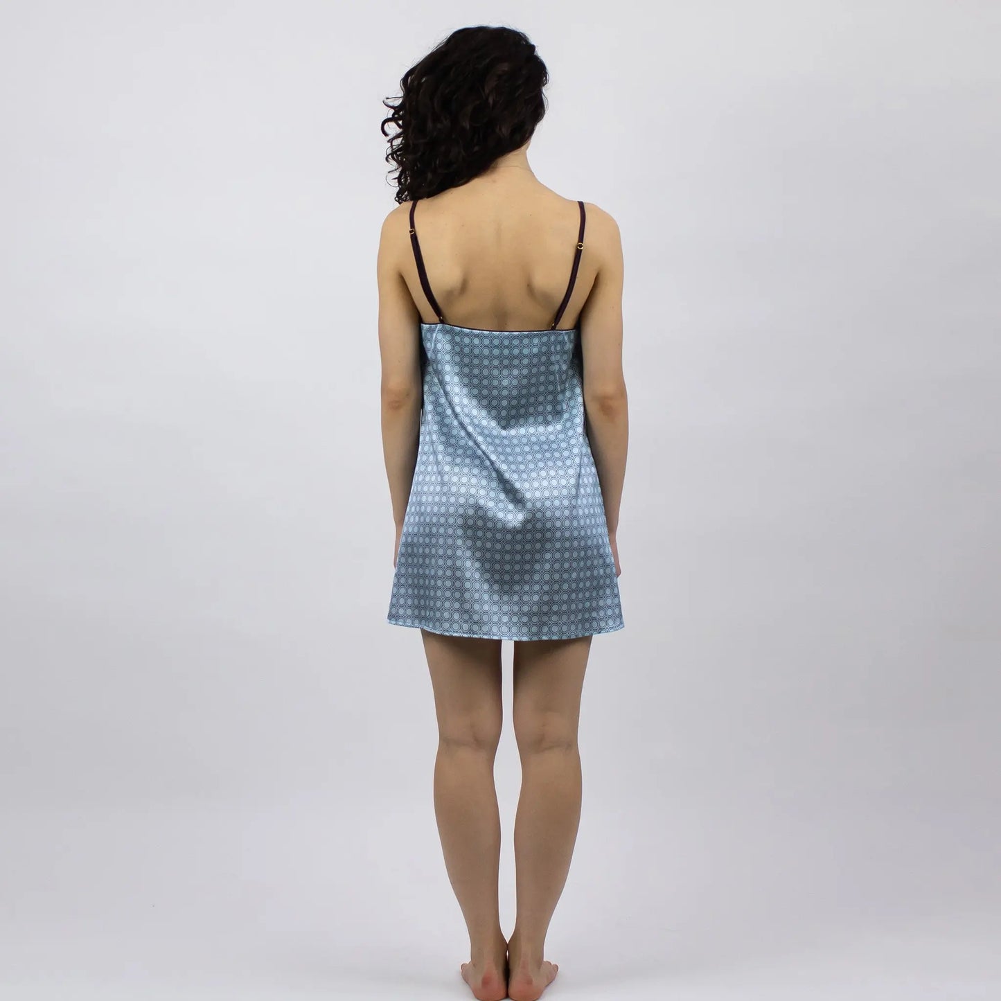 Sky-blue Silk Slip Dress The Lady NOKAYA