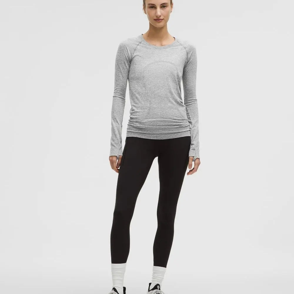 Slate/White Women's Swiftly Tech Long-Sleeve Shirt 2.0 Hip Length Lululemon