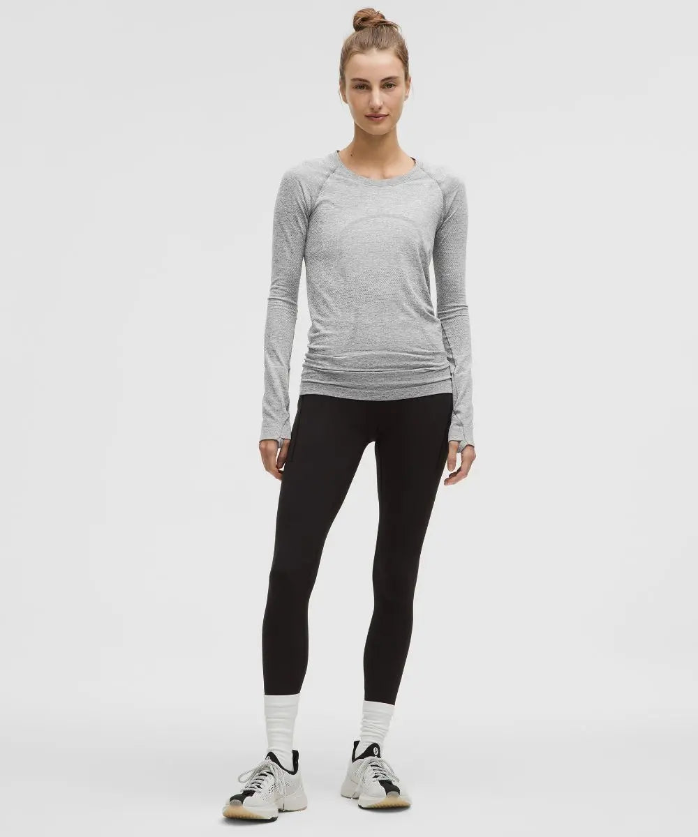 Slate/White Women's Swiftly Tech Long-Sleeve Shirt 2.0 Hip Length Lululemon