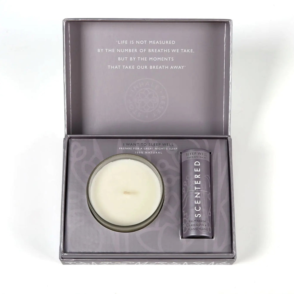 Sleep Well Balm And Candle Set Scentered