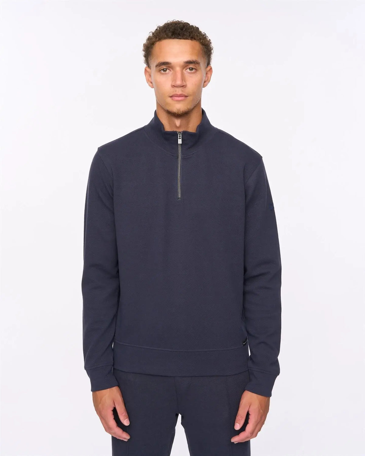 Slellmoore 1/4 Zip Hoodie Navy Duck and Cover