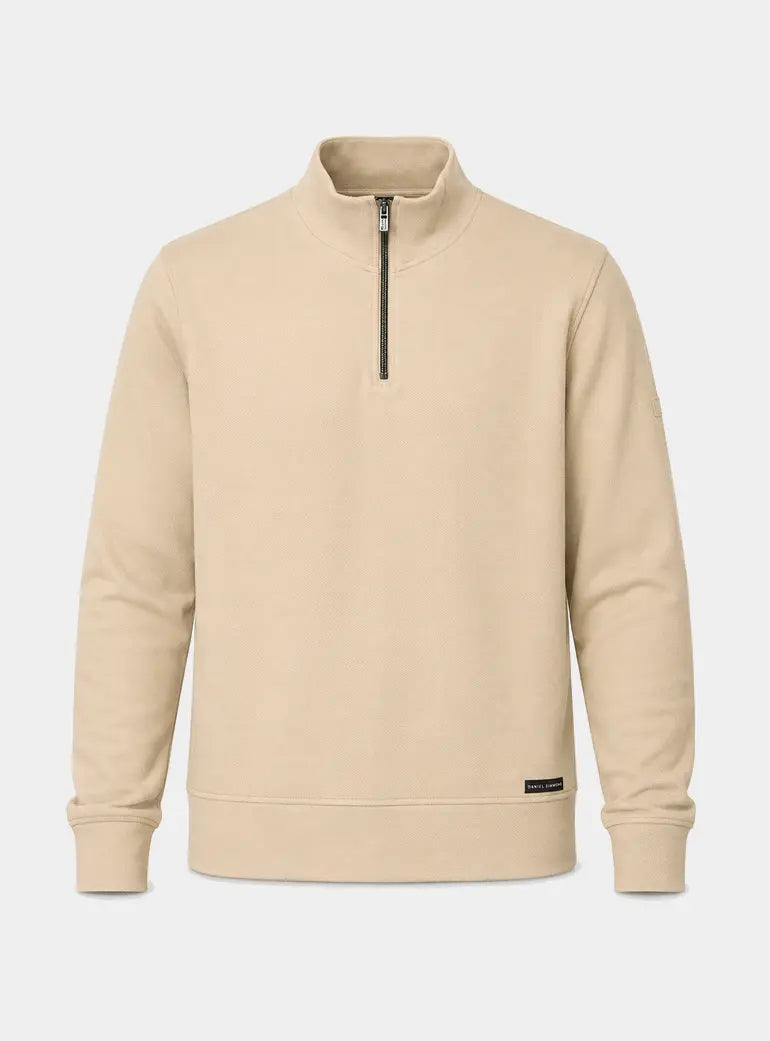 Slellmoore 1/4 Zip Hoodie Stone Duck and Cover